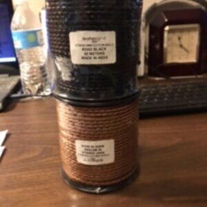 Leather Cord CT5030 Brown/Saddle and Black 50 meters each New NOS 3mm